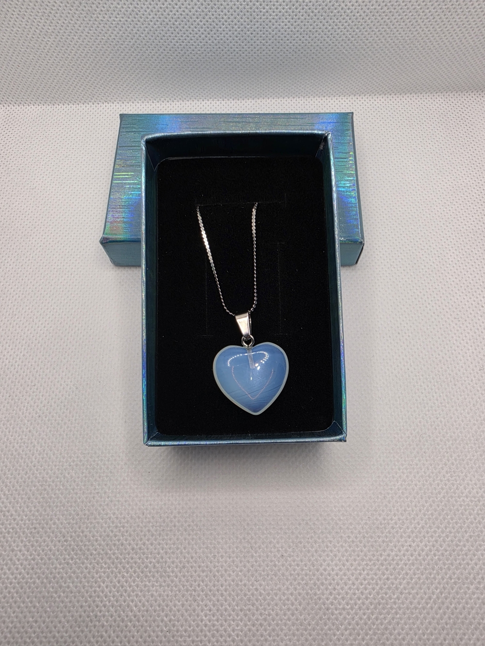 Blue Heart Pendant Necklace - Women Jewelry